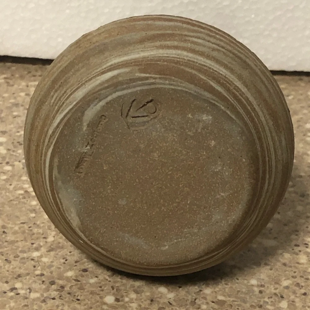 Handcrafted Two-Tone Stoneware Clay Pottery New Zealand Vase